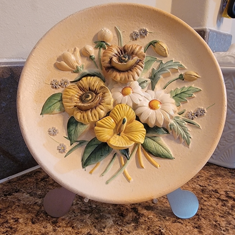 Vintage Napco Floral Daisy MCM Decorative Plate Home Decor